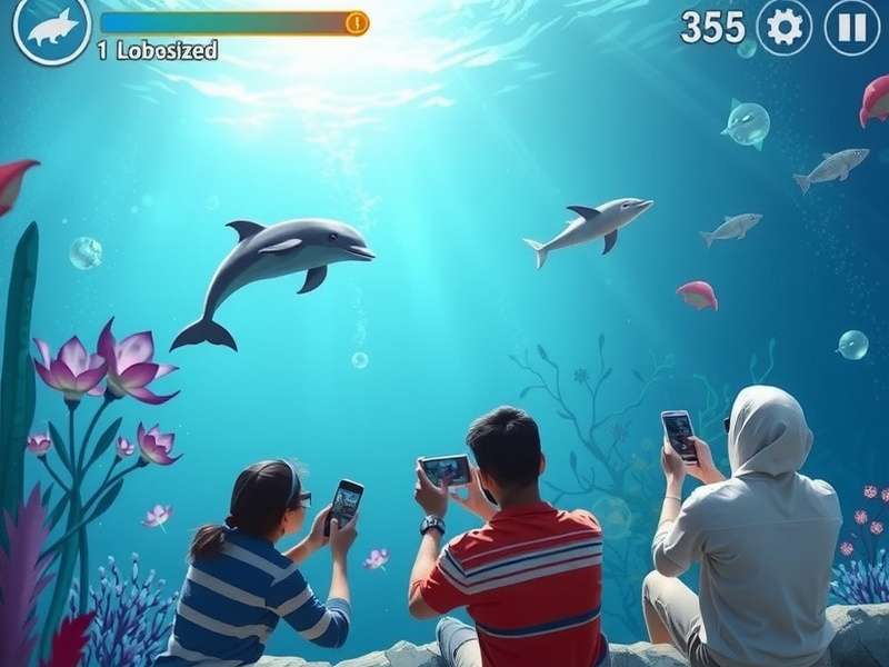 Dolphin Dreamland gameplay screenshot showing underwater environment